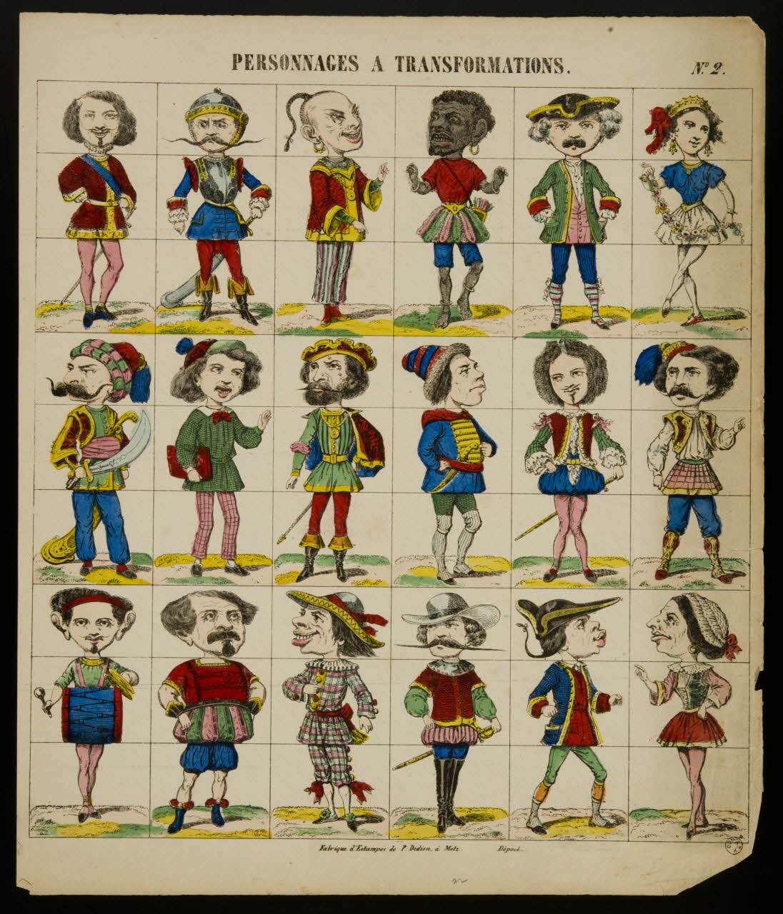 Paulin Didion estampe PERSONNAGES A TRANSFORMATIONS. Metz 1869-1879 1969.5.8 Photo