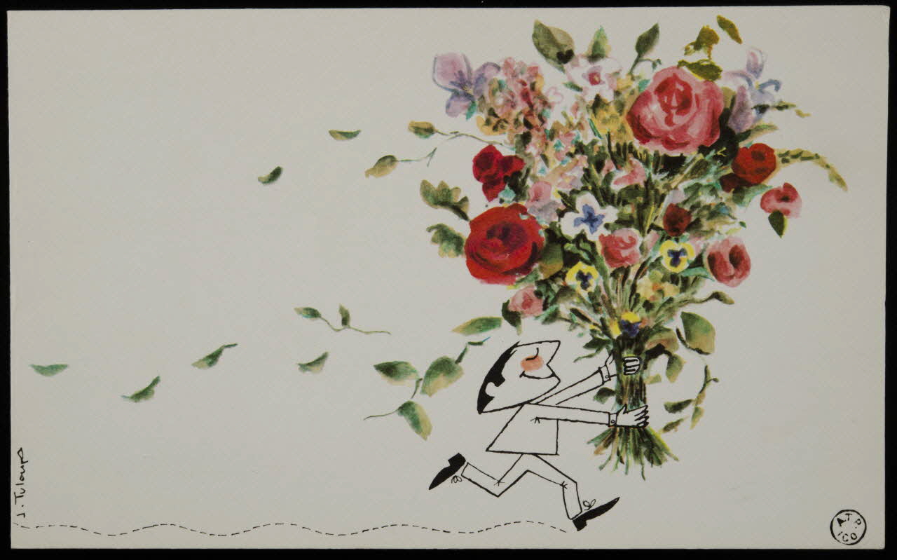 estampe Petit garçon portant un bouquet de fleurs 1969.56.10  Photo