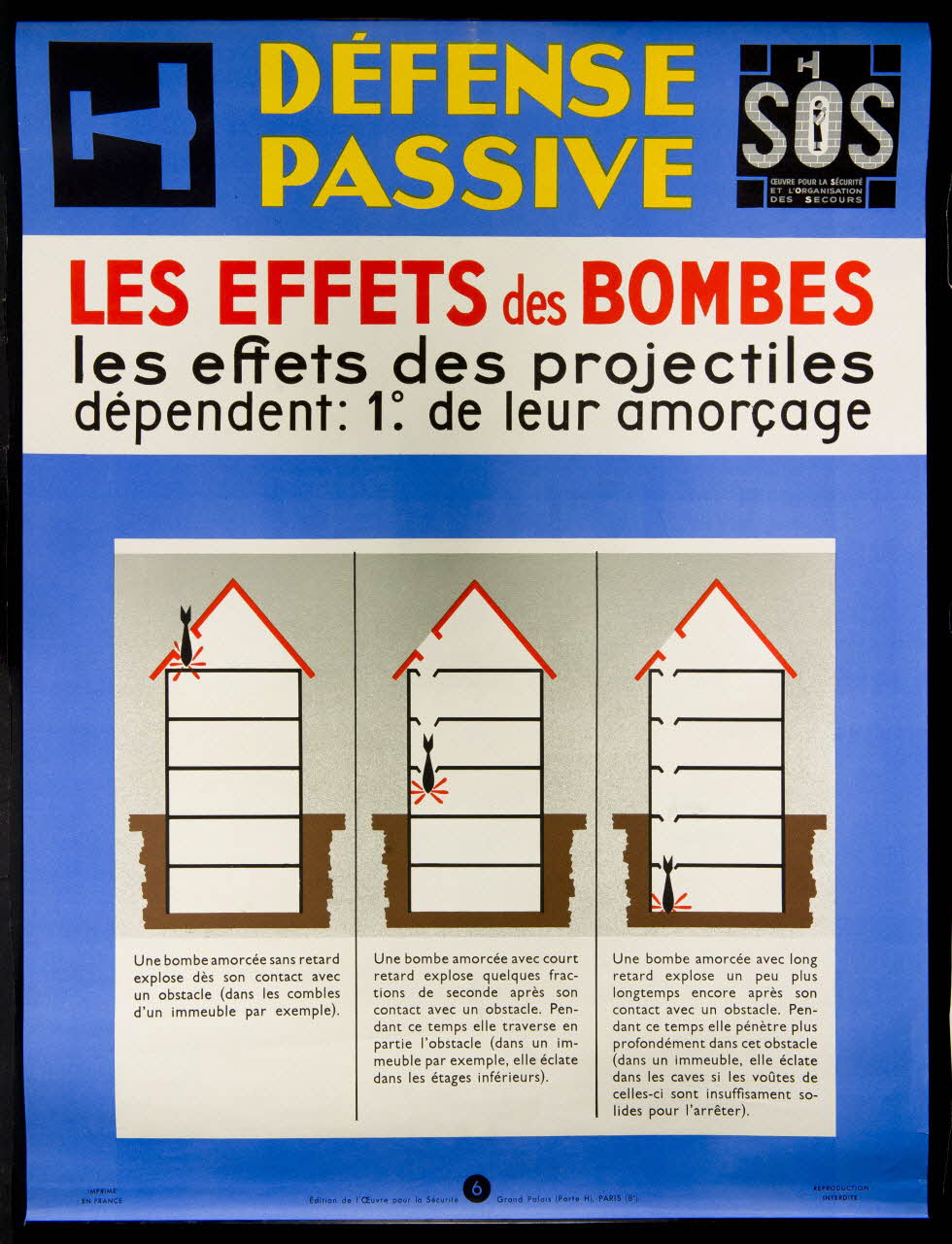 estampe DEFENSE  PASSIVE  LES EFFETS des BOMBES 1969.60.18 Photo