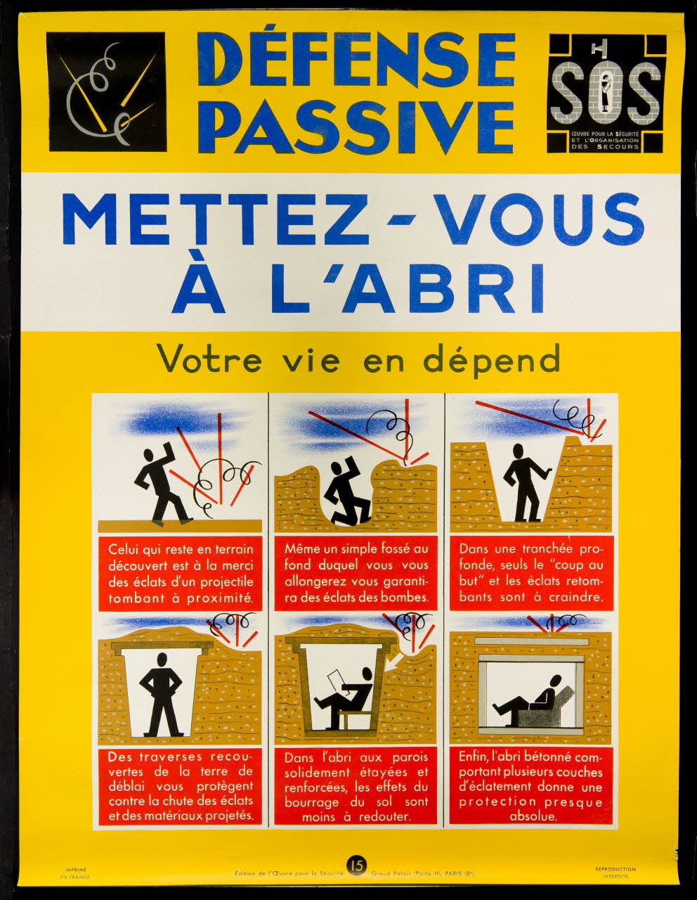 estampe DEFENSE  PASSIVE  METTEZ-VOUS  A L'ABRI 1969.60.27 Photo