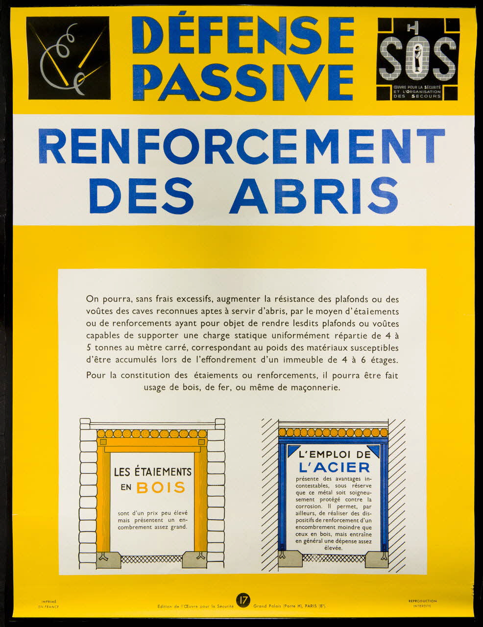 estampe DEFENSE  PASSIVE  RENFORCEMENT  DES ABRIS 1969.60.29 Photo
