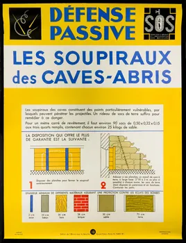 estampe DEFENSE  PASSIVE  LES SOUPIRAUX  des CAVES-ABRIS 1969.60.30 Photo