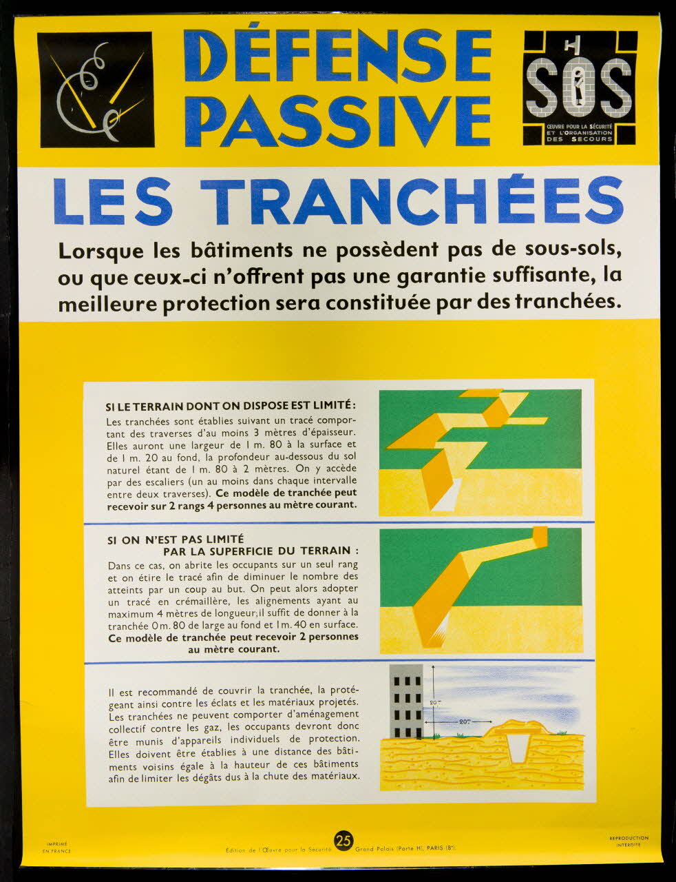 estampe DEFENSE  PASSIVE  LES TRANCHEES 1969.60.37 Photo