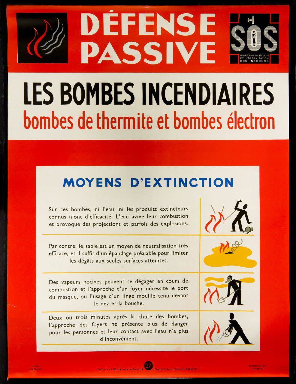 estampe DEFENSE  PASSIVE  LES BOMBES INCENDIAIRES 1969.60.39 Photo