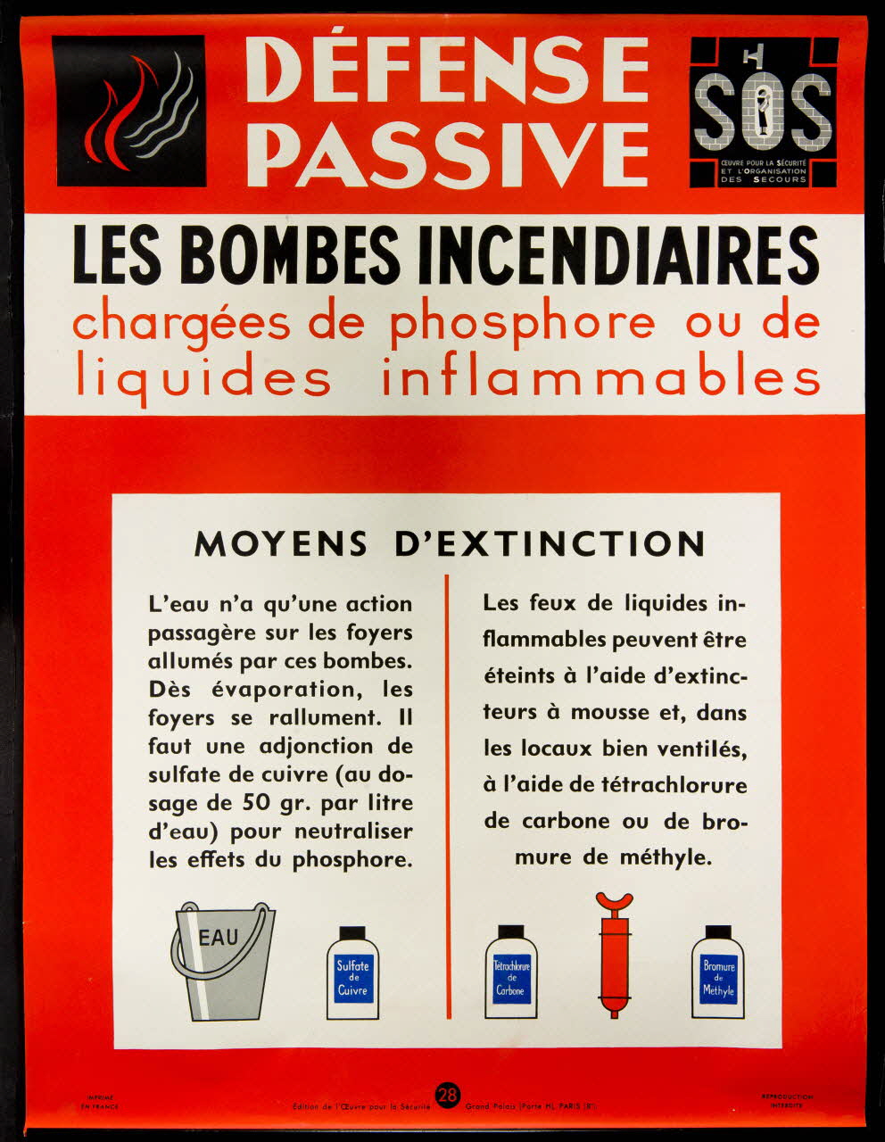 estampe DEFENSE  PASSIVE  LES BOMBES INCENDIAIRES 1969.60.40 Photo