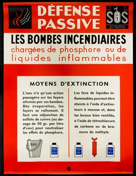 estampe DEFENSE  PASSIVE  LES BOMBES INCENDIAIRES 1969.60.40  Photo