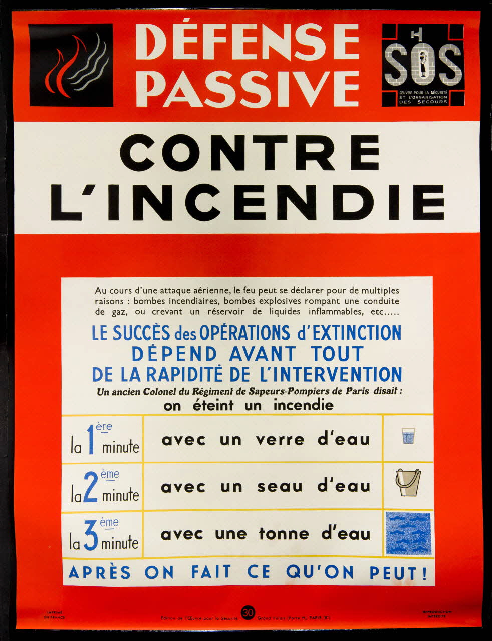 estampe DEFENSE  PASSIVE  CONTRE  L'INCENDIE 1969.60.42 Photo