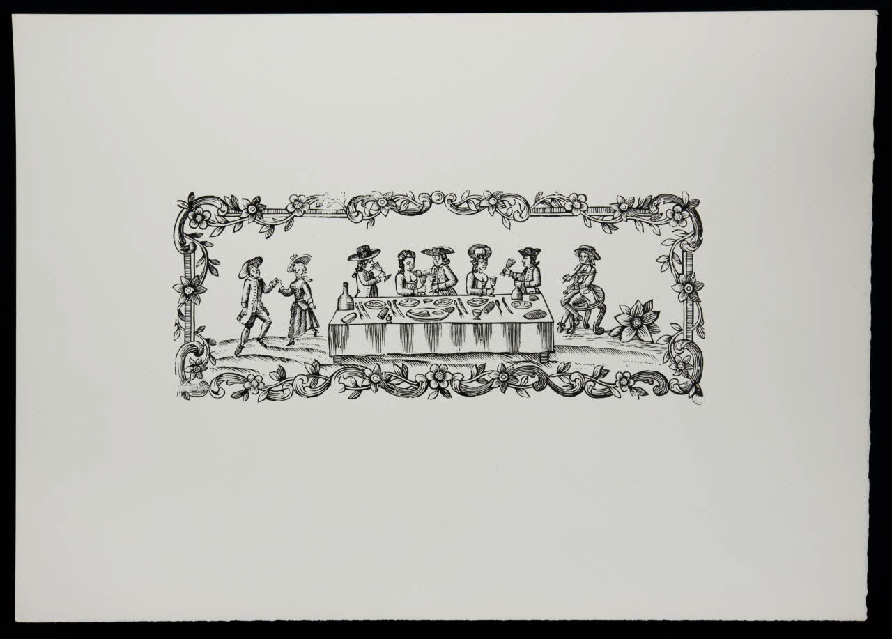 estampe Scène de banquet champêtre avec musicien et danseurs 1969.87.11.1 Photo