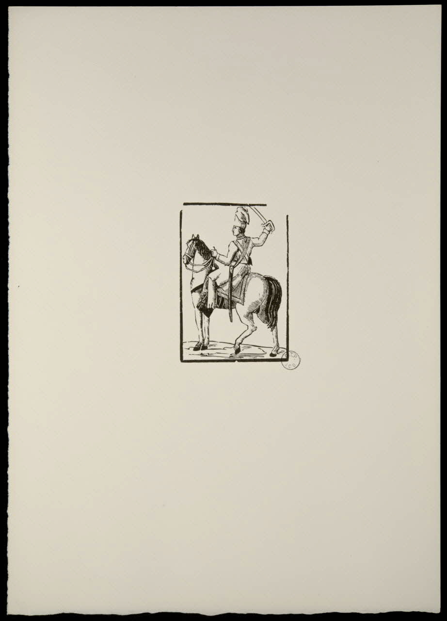 estampe Soldat à cheval tirant une épée 1969.87.127.1 Photo