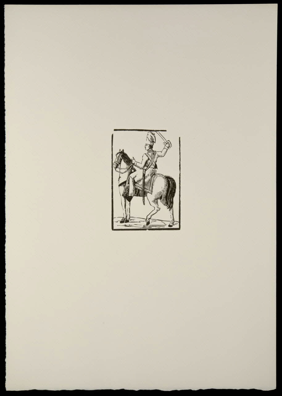 estampe Soldat à cheval tirant une épée 1969.87.127.2 Photo