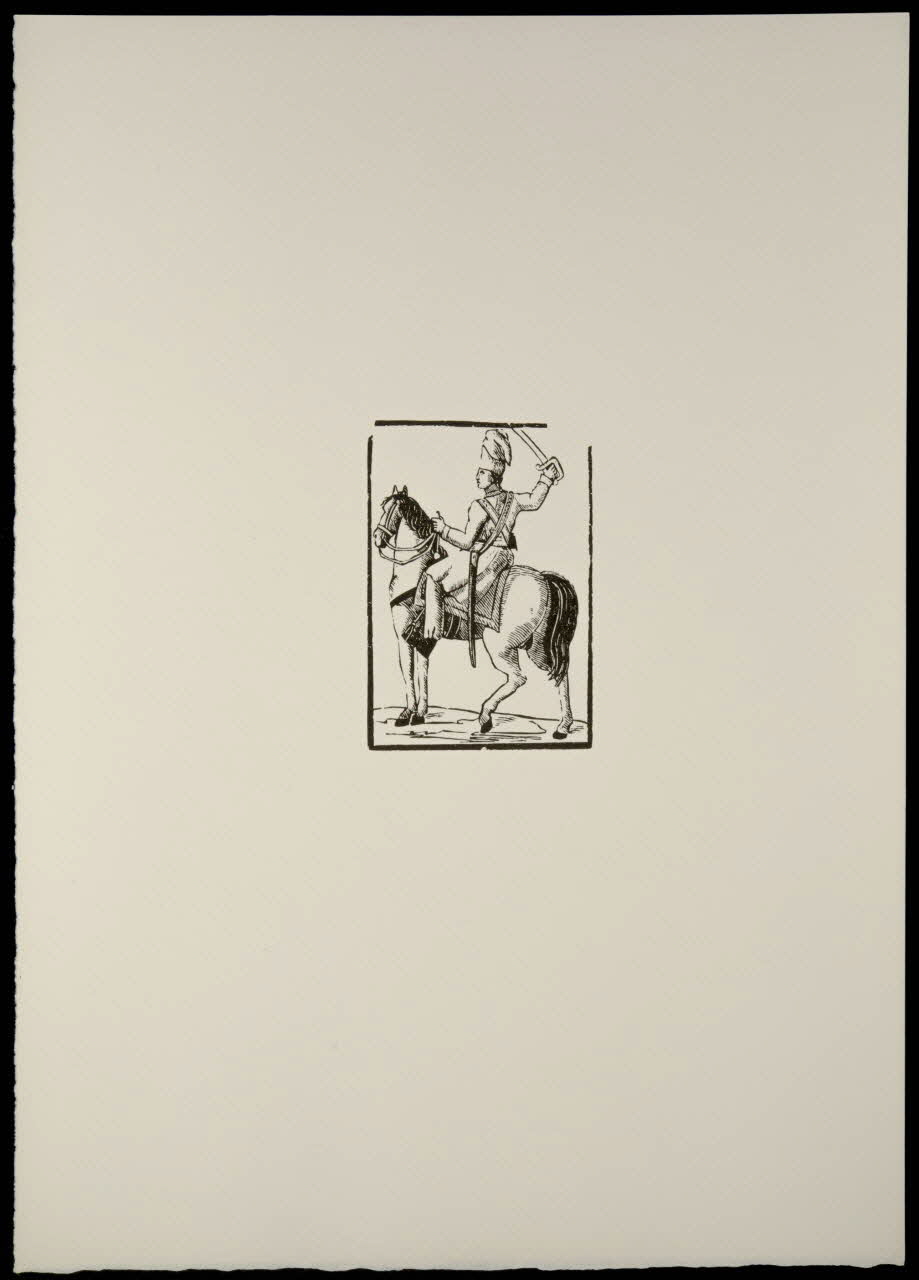 estampe Soldat à cheval tirant une épée 1969.87.127.3 Photo