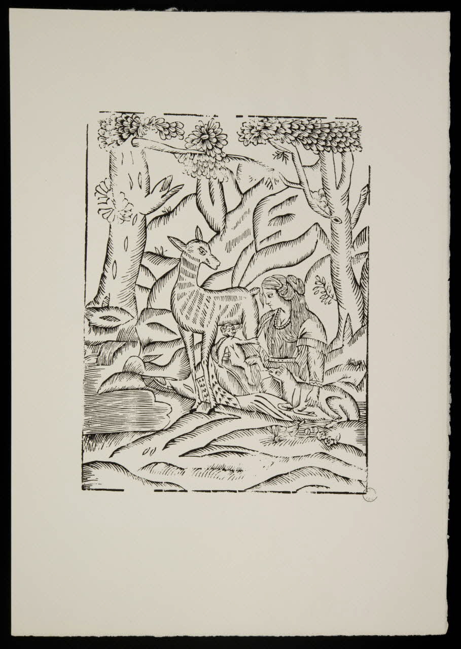 estampe Femme avec bébé et biche 1969.87.155.1 Photo