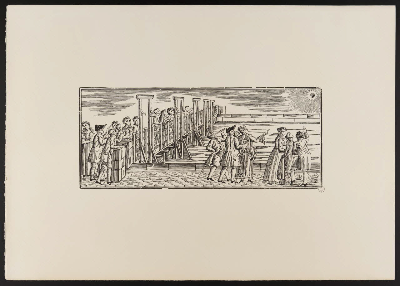 estampe Groupe d'hommes et de femmes observant une éclipse 1969.87.168 Photo