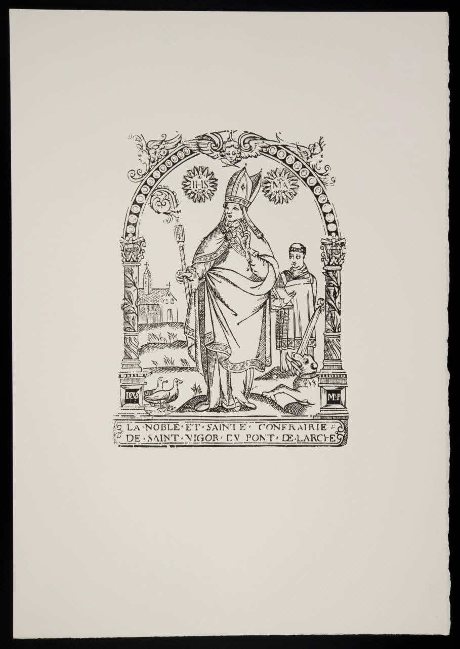 estampe LA NOBLE ET SAINTE CONFRAIRIE  DE SAINT VIGOR DU PONT DE L'ARCHE 1969.87.199.3 Photo