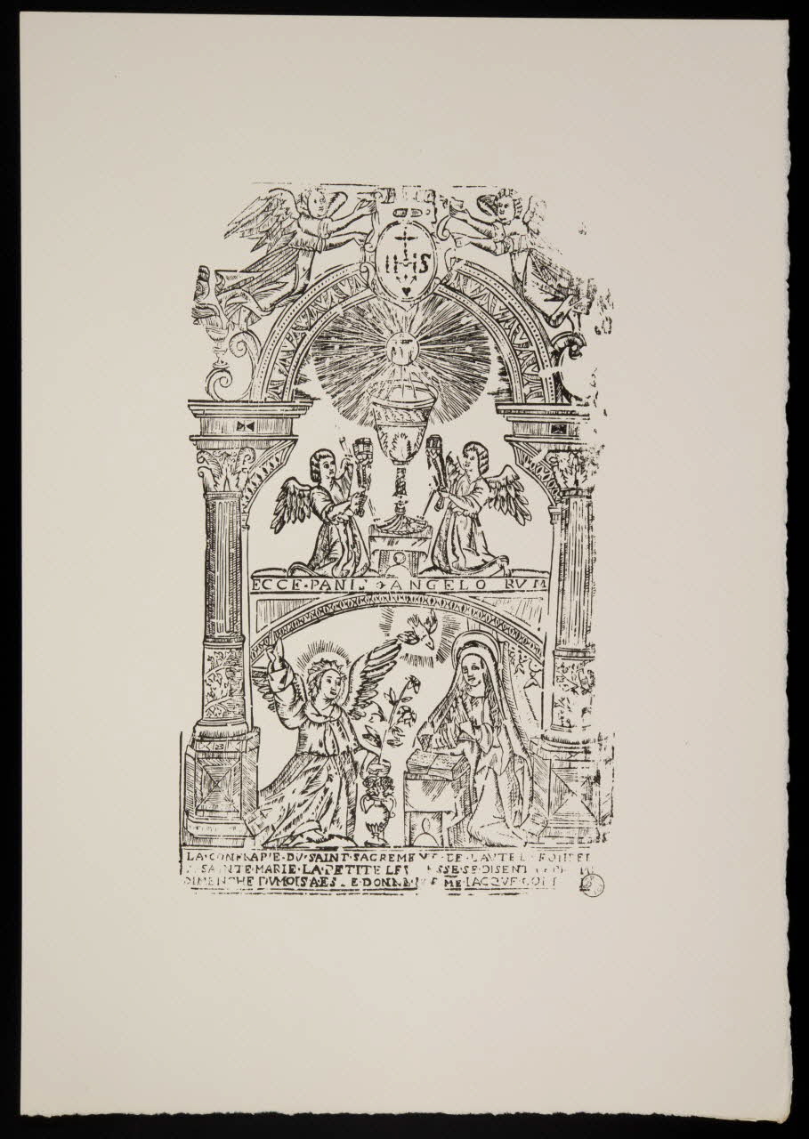image de confrérie LA.CONFRARIE.DU.SAINT.SACREMENT.DE.L'AUTEL FONDEE  A SAINTE.MARIE.LA.PETITE LES MESSE.SE DISENT LE PREMIER DIMENCHE DU MOIS. 1969.87.203.1 Photo