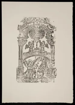 estampe LA.CONFRARIE.DU.SAINT.SACREMENT.DE.L'AUTEL FONDEE  A SAINTE.MARIE.LA.PETITE LES MESSE.SE DISENT LE PREMIER DIMENCHE DU MOIS. 1969.87.203.2 Photo