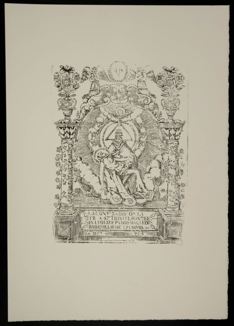 estampe LA CONFRAIRIE DE LA  TRES STE TRINITE FONDEE  EN L'EGLISE PAROISSIALE DU  BOIS GUILLAUME LES ROUEN 1969.87.206 Photo