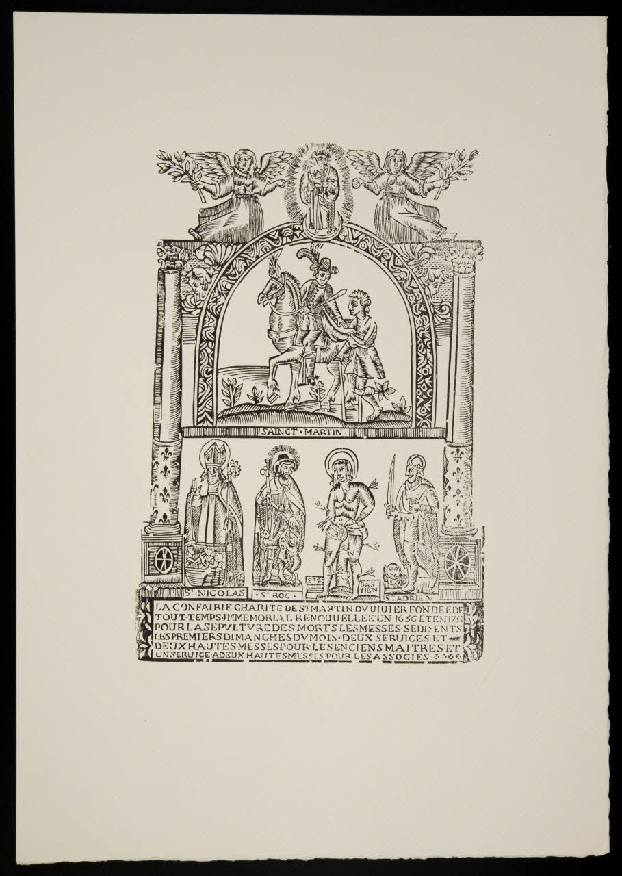 estampe LA CONFRAIRIE CHARITE DE ST MARTIN DU VIVIER FONDEE DE  TOUT TEMPS IMMEMORIAL RENOUVELLEE EN 1656 ET EN 1753  [...] 1969.87.207.2 Photo