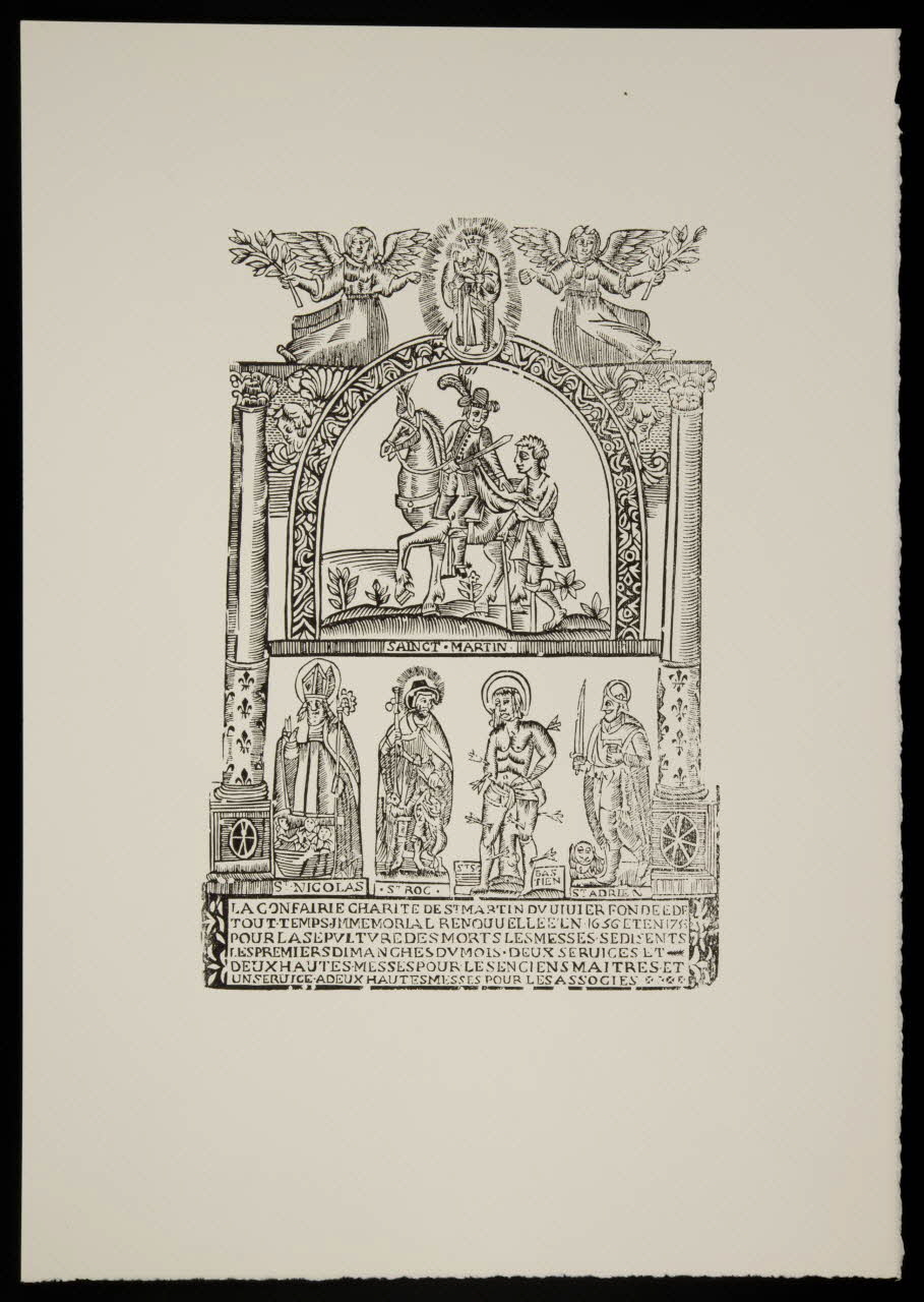 estampe LA CONFRAIRIE CHARITE DE ST MARTIN DU VIVIER FONDEE DE  TOUT TEMPS IMMEMORIAL RENOUVELLEE EN 1656 ET EN 1753  [...] 1969.87.207.3 Photo