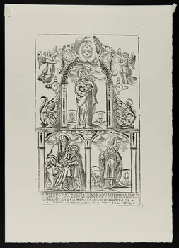 estampe LA CONFRAIRIE ET ASSOCIATION DE NOSTRE DAME DE PURETE DE STE ANNE ET DE ST NICOLAS FONDEE EN L'EGLISE DE REPAINVILLE LES ROUEN 1969.87.209.1 Photo