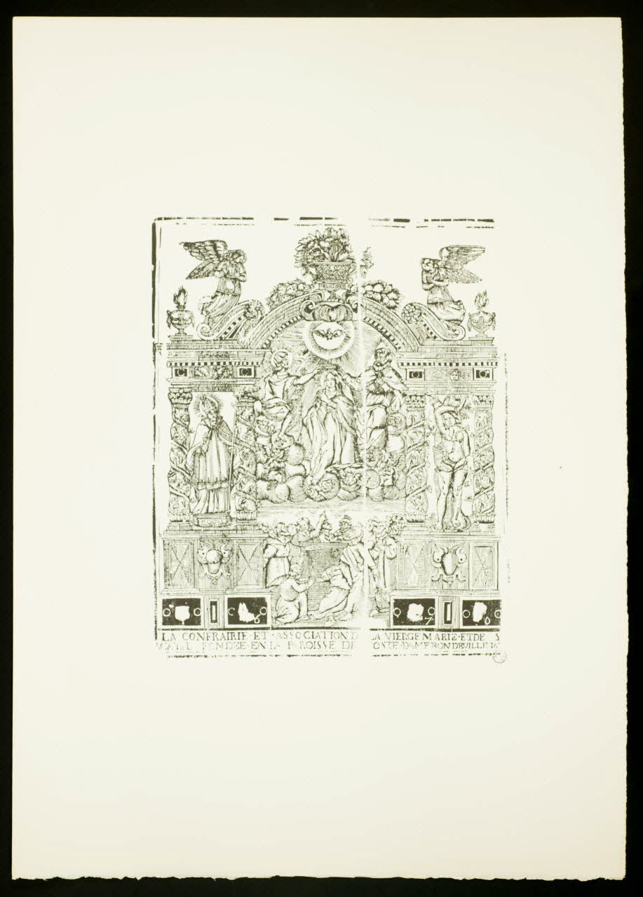 estampe Couronnement de la Vierge dans un décor architecturé 1969.87.211.1 Photo