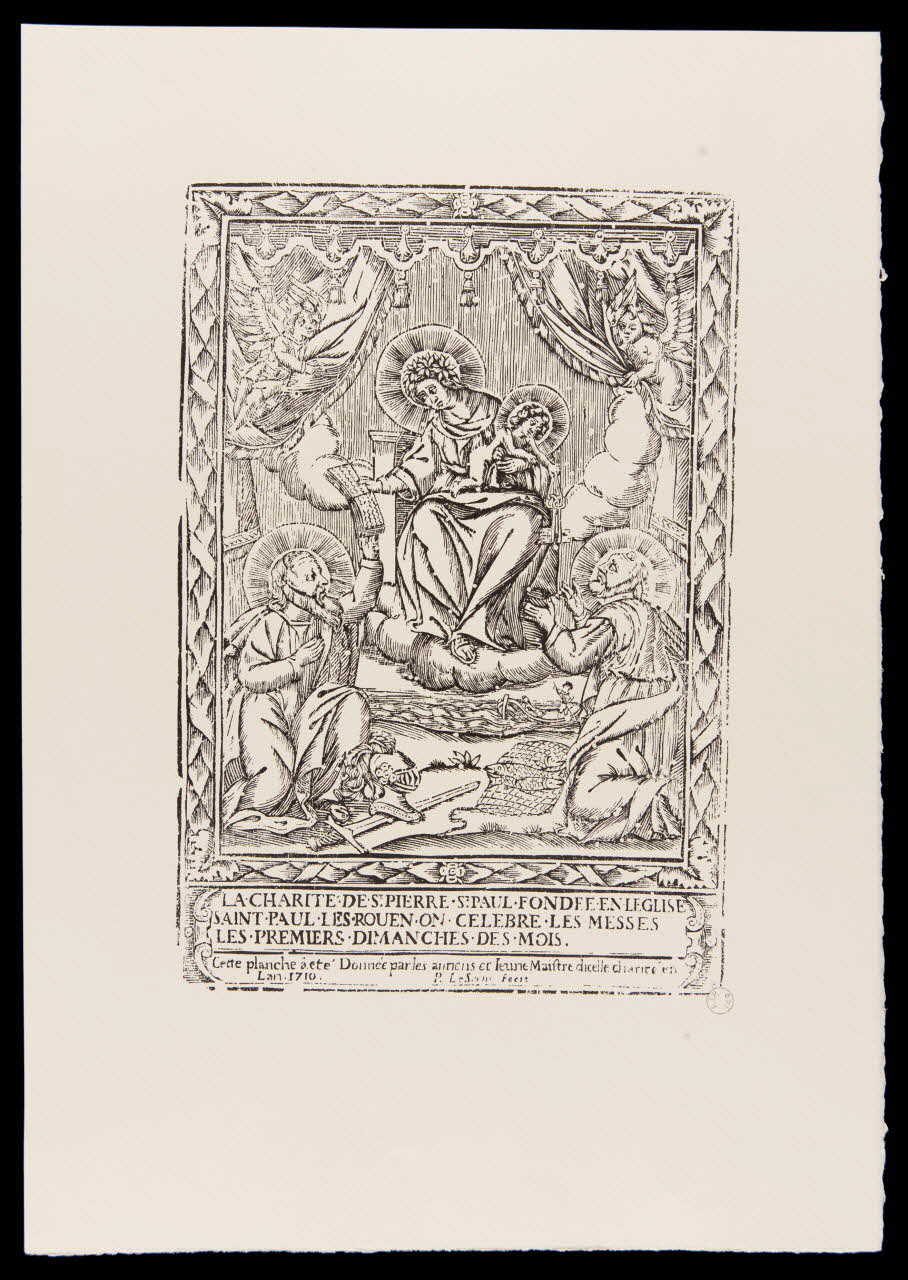 estampe LA CHARITE.DE.ST.PIERRE.ST.PAUL.FONDEE.EN.L'EGLISE  SAINT PAUL.LES.ROUEN [...] 1969.87.213.1 Photo