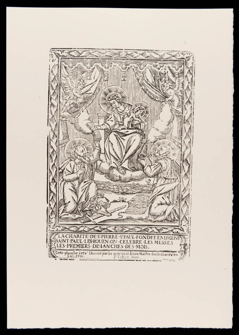 estampe LA CHARITE.DE.ST.PIERRE.ST.PAUL.FONDEE.EN.L'EGLISE  SAINT PAUL.LES.ROUEN [...] 1969.87.213.2 Photo
