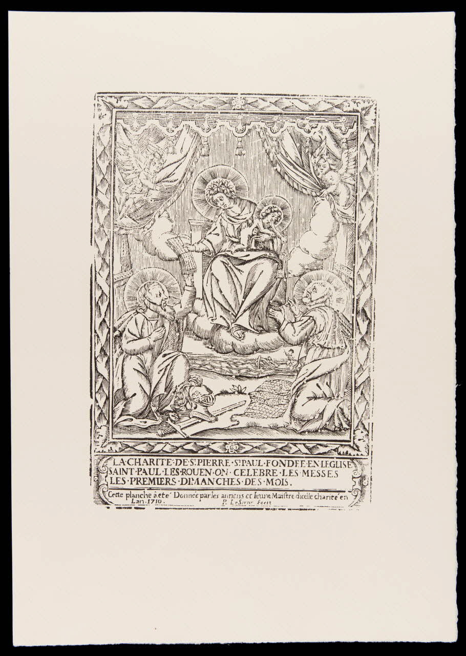 estampe LA CHARITE.DE.ST.PIERRE.ST.PAUL.FONDEE.EN.L'EGLISE  SAINT PAUL.LES.ROUEN [...] 1969.87.213.3 Photo