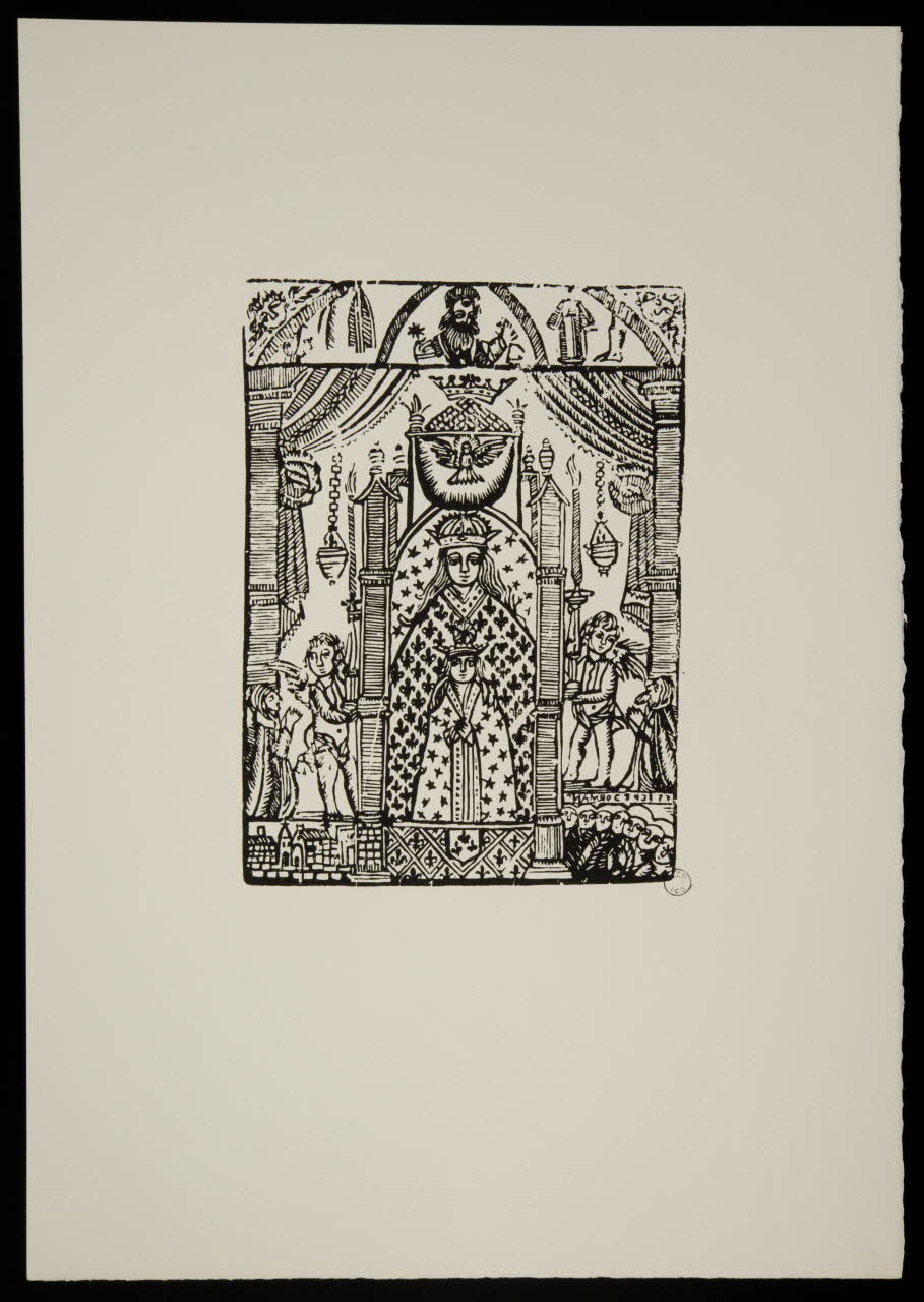 estampe La Vierge couronnée façon enluminure 1969.87.233.1 Photo