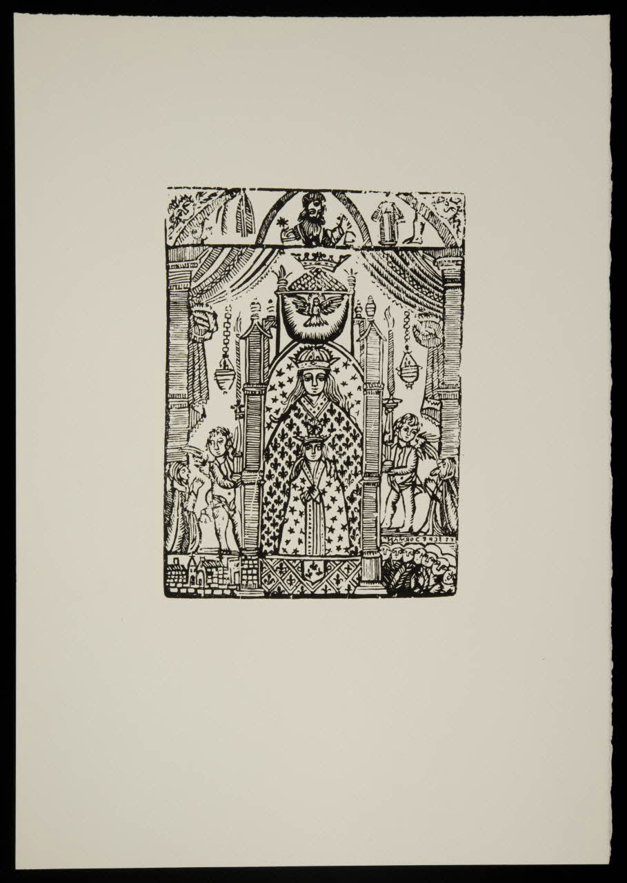 estampe La Vierge couronnée façon enluminure 1969.87.233.2 Photo