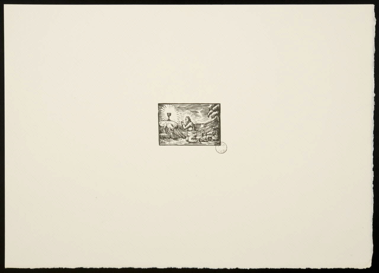 estampe Homme agenouillé priant devant un calice 1969.87.275.1 Photo