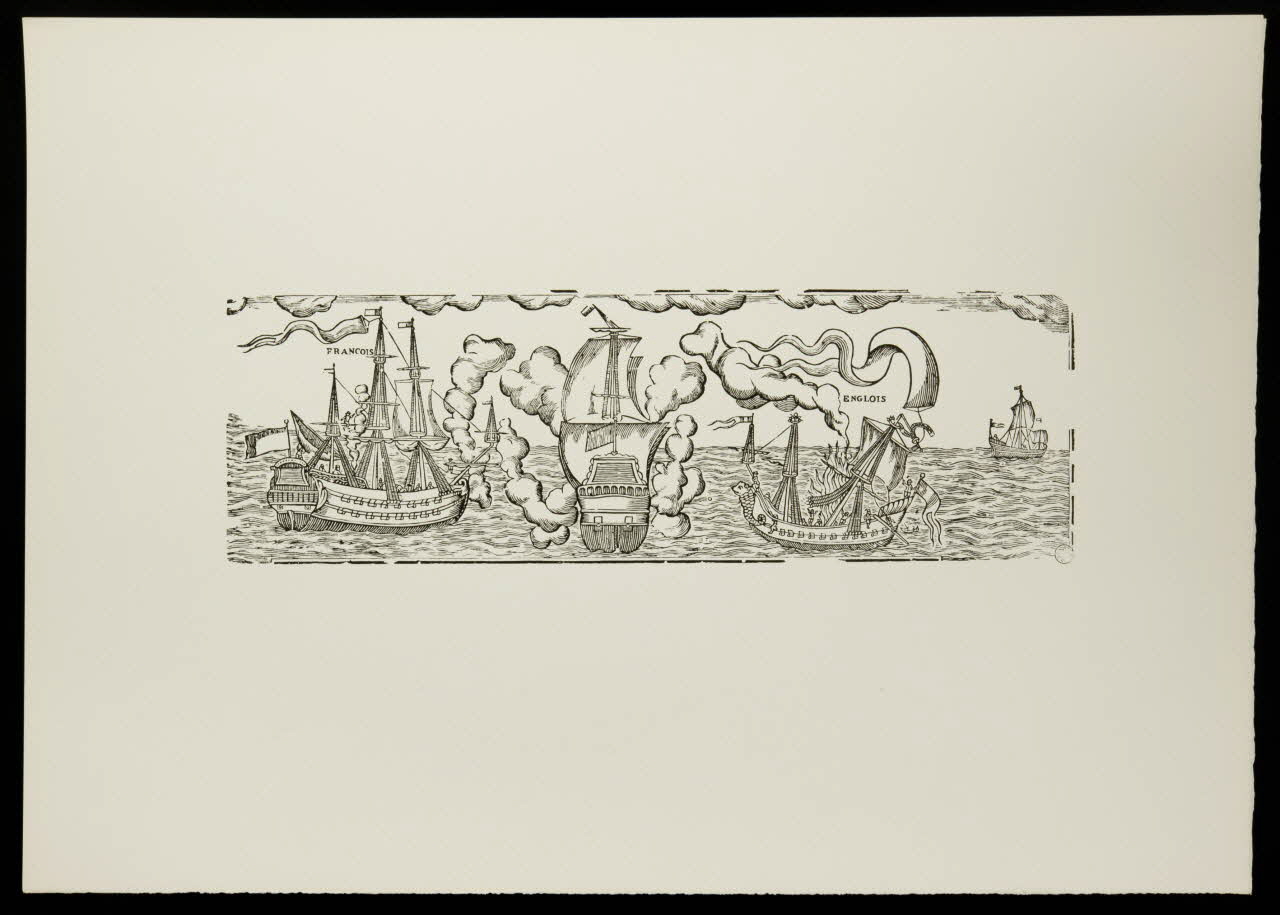 estampe Combat naval entre Français et Anglais 1969.87.29.1 Photo