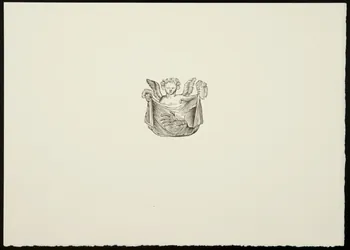 estampe Angelot présentant un drap 1969.87.295.2  Photo