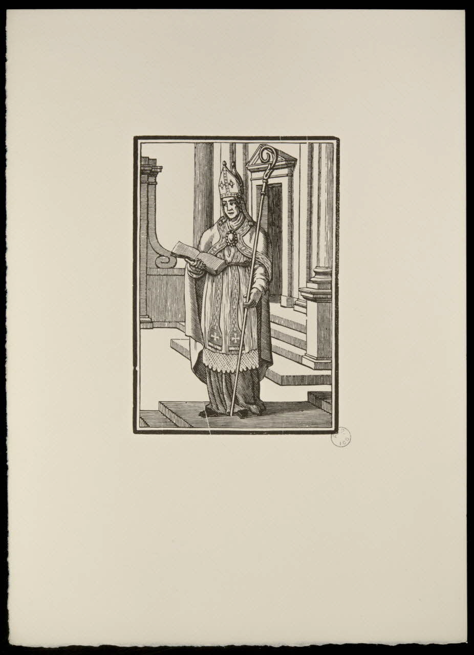 estampe Religieux dans un décor d'église 1969.87.307.1 Photo