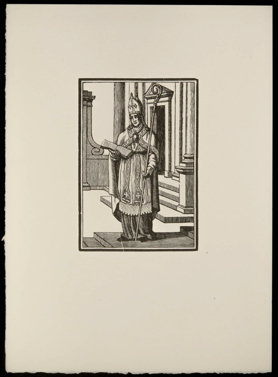 estampe Religieux dans un décor d'église 1969.87.307.2 Photo