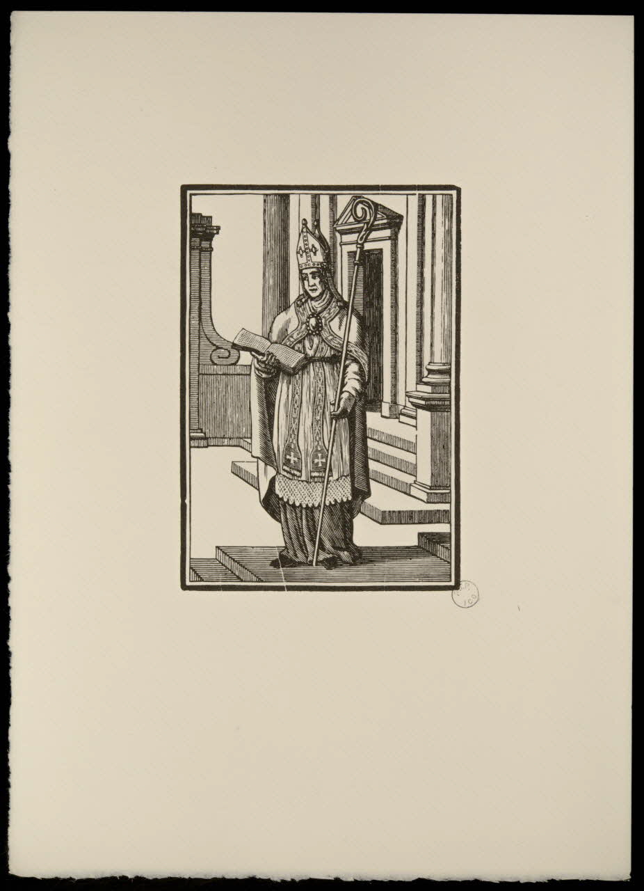 estampe Religieux dans un décor d'église 1969.87.308 Photo