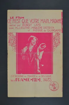 Ralph Erwin ; André Mauprey ; Léo Lelièvre ; Henri Varna ; Fernand Rouvray ; Charles Brull ; Éditions Max Eschig chanson petit format 1929 1965.186.49 Photo Mucem
