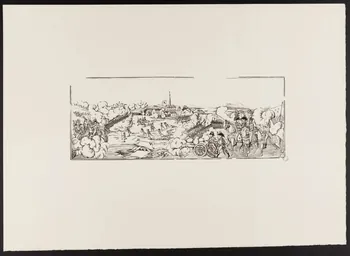 estampe Bataille devant un village 1969.87.40  Photo