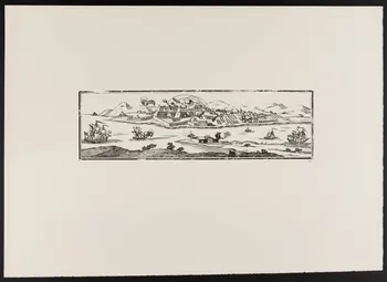 estampe Bombardement d'une ville de bord de mer 1969.87.44  Photo