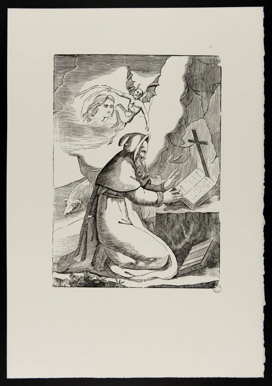 estampe Saint agenouillé devant son livre 1969.87.469.1 Photo