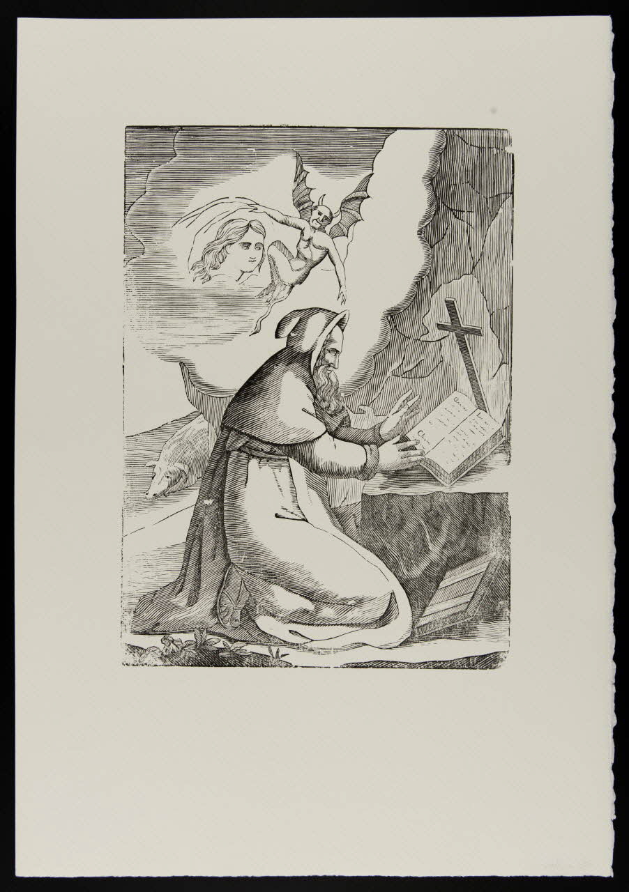 estampe Saint agenouillé devant son livre 1969.87.469.2 Photo