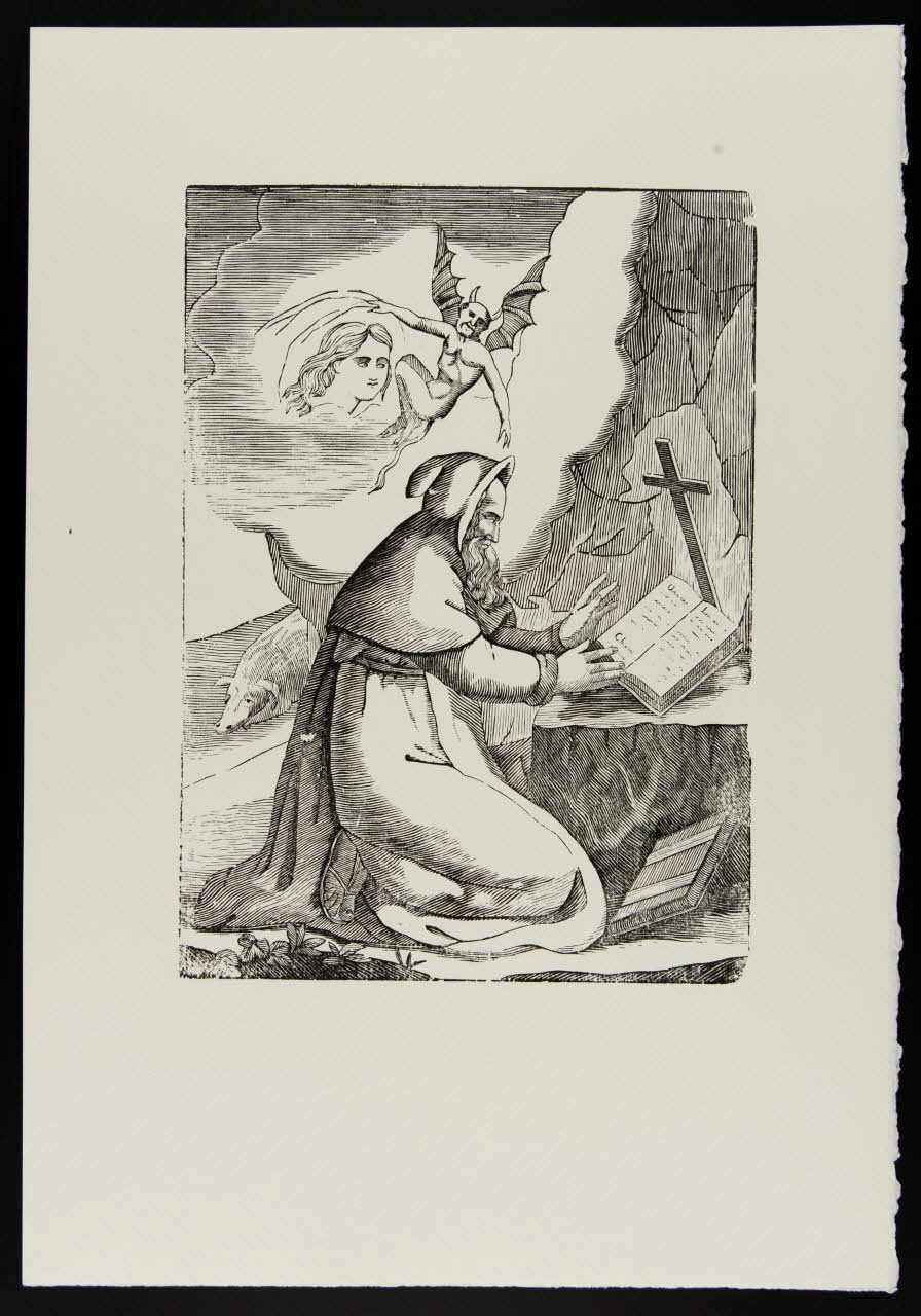 estampe Saint agenouillé devant son livre 1969.87.469.3 Photo