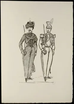 estampe Deux militaires en uniforme des dragons 1969.87.501.1 Photo