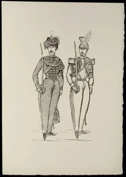 estampe Deux militaires en uniforme des dragons 1969.87.501.2 Photo