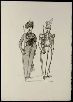 estampe Deux militaires en uniforme des dragons 1969.87.501.3 Photo