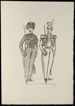 estampe Deux militaires en uniforme des dragons 1969.87.502 Photo