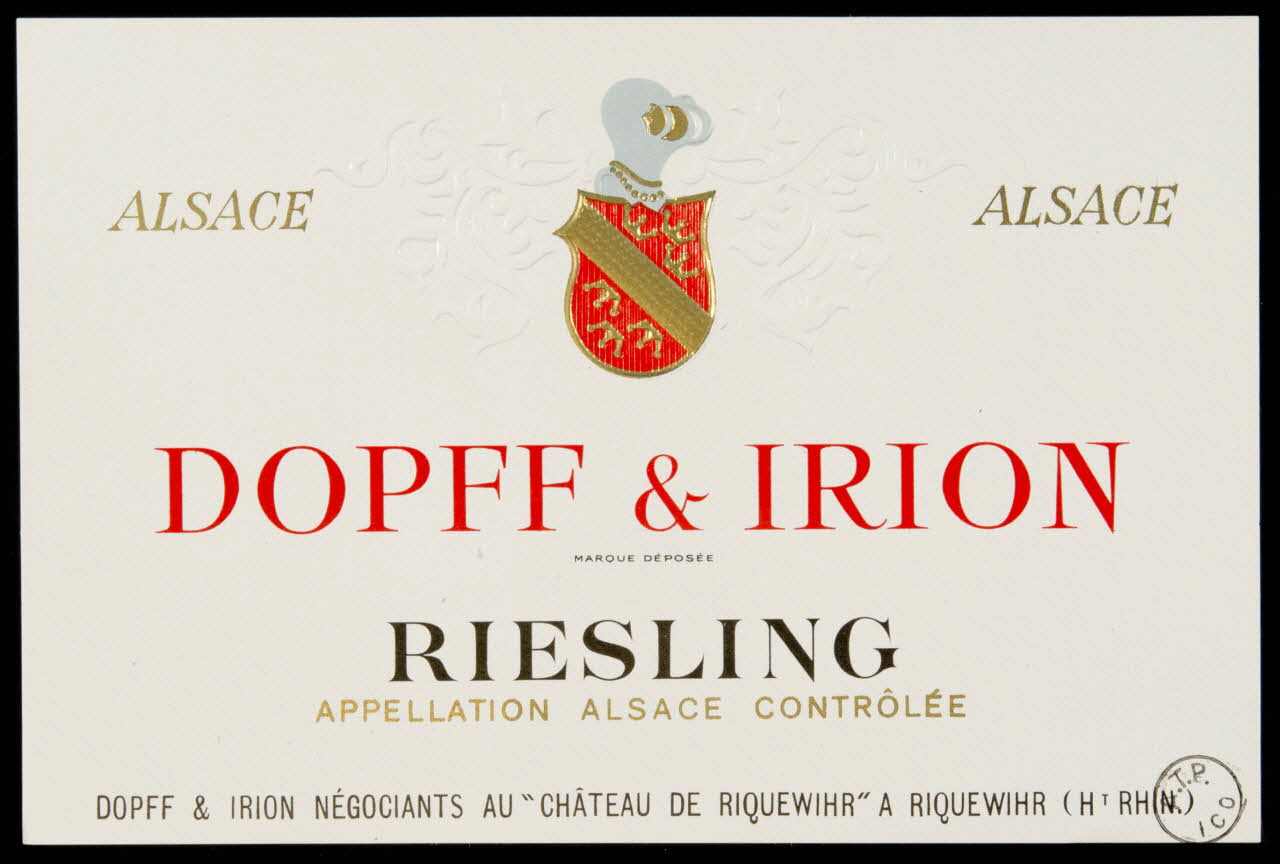 estampe ALSACE  ALSACE  DOPFF & IRION  RIESLING 1971.14.104 Photo