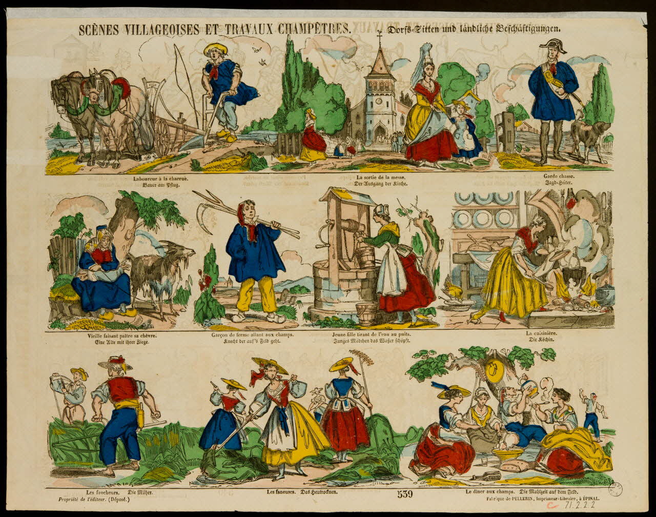 estampe SCENES VILLAGEOISES ET TRAVAUX CHAMPETRES. 1971.2.2.1/2 Photo