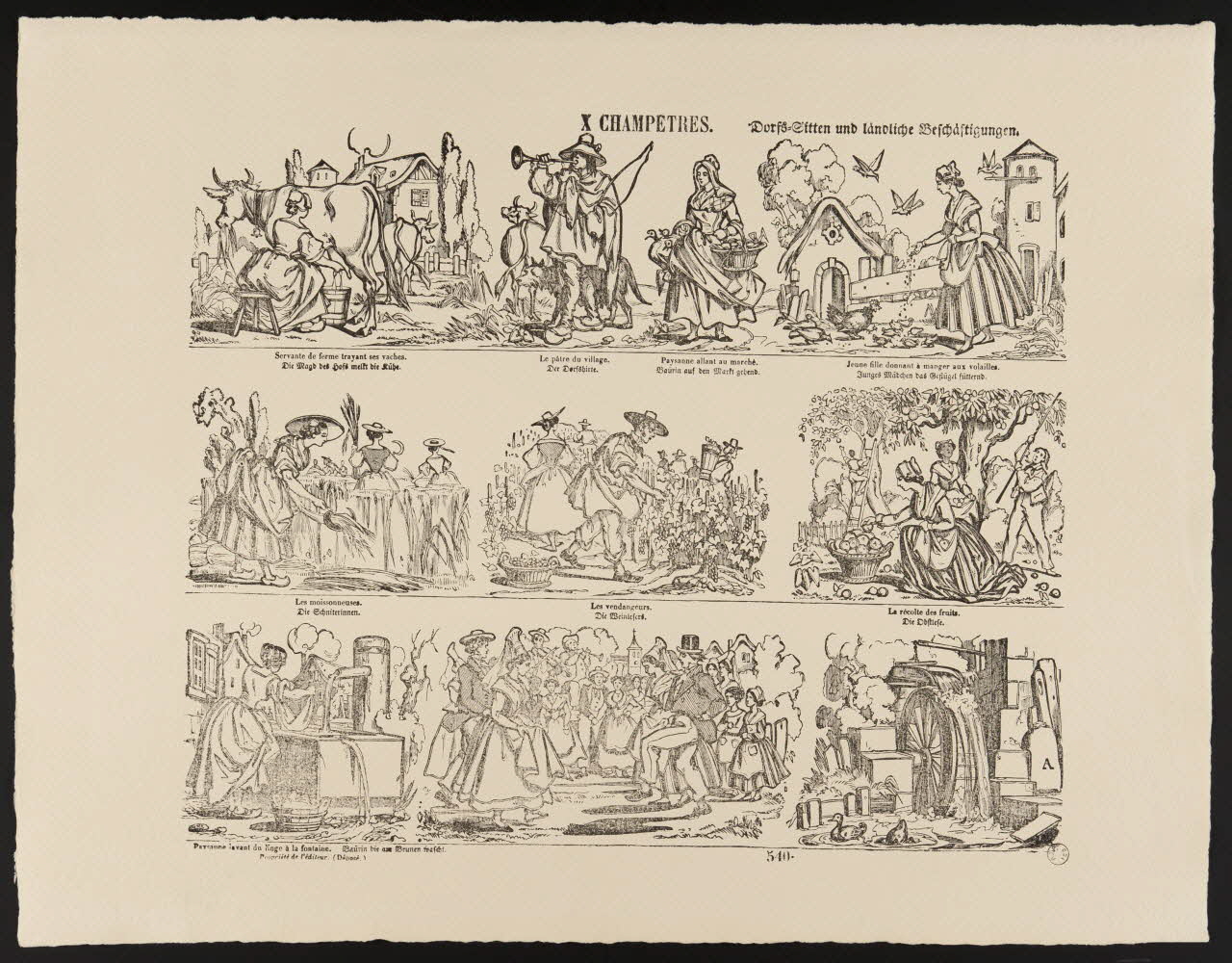 Pellerin estampe X CHAMPETRES. Lorraine, France 1970 1971.2.3 Photo