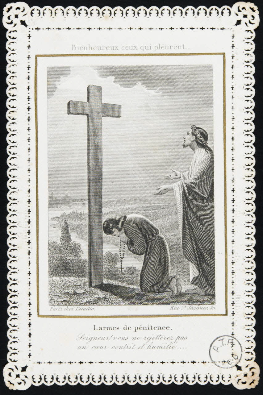 estampe Bienheureux ceux qui pleurent...  Larmes de pénitence. 1971.24.24 Photo